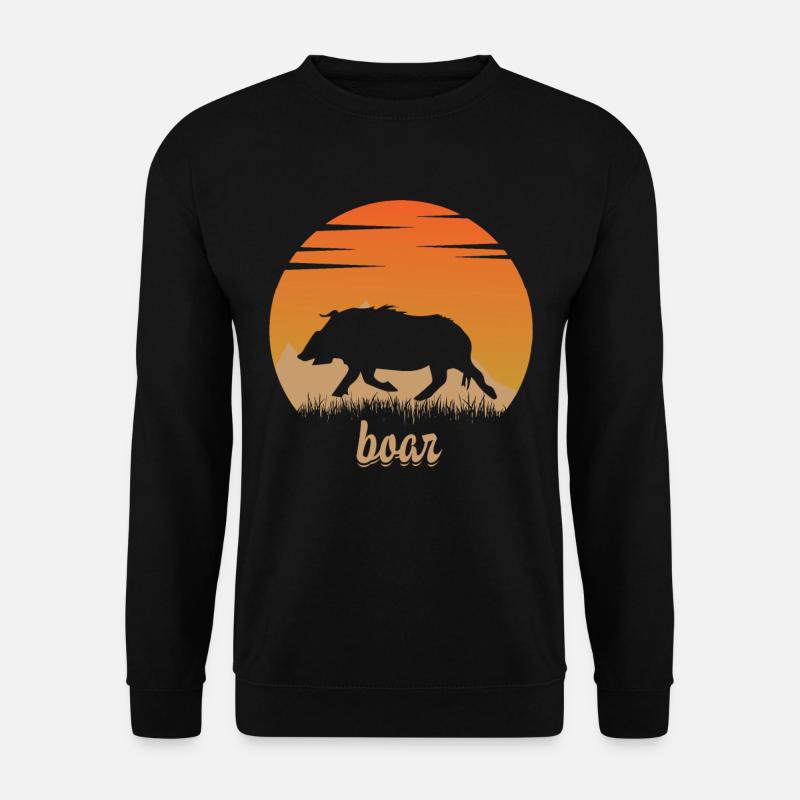 Wildschwein in der Natur - Unisex Pullover - Schwarz