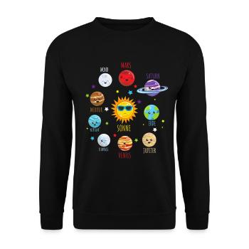 Solar system - Unisex Sweatshirt - black - Front - Alina (178cm) & Michal (187cm)