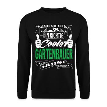 Garten Gartenbauer Landschaftsbau Gartenarbeit - Unisex Pullover - Schwarz - Vorne - Alina (178cm) & Michal (187cm)