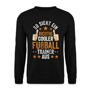 Fußball Trainer Fußballspieler - Unisex Pullover - Schwarz - Vorne - Alina (178cm) & Michal (187cm)