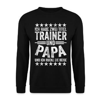 Fußball Trainer - Unisex Pullover - Schwarz - Vorne - Alina (178cm) & Michal (187cm)