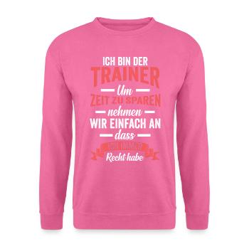 Fußball Trainer - Unisex Pullover - Pink - Vorne