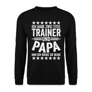 Fußball Trainer - Unisex Pullover - Schwarz - Vorne - Alina (178cm) & Michal (187cm)