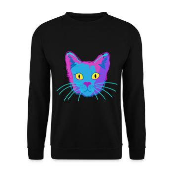 Chat, minou, animal, drôle, humour, animal, Fellnase - Sweat-shirt Unisexe - noir - Devant - Alina (178cm) & Michal (187cm)