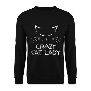 Katze,kitty,animal,funny,humor,tier,Fellnase - Unisex Pullover - Schwarz - Vorne - Alina (178cm) & Michal (187cm)