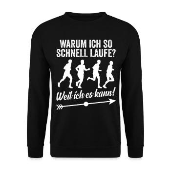 Läufer - Unisex Pullover - Schwarz - Vorne - Alina (178cm) & Michal (187cm)