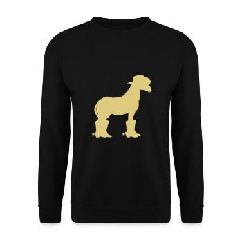 Line dance cowboy horse hat boots - Unisex Sweatshirt - black - Front - Alina (178cm) & Michal (187cm)