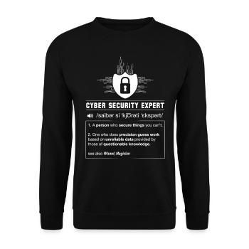 Cyber security definition programmer IT nerd - Unisex Sweatshirt - black - Front - Alina (178cm) & Michal (187cm)
