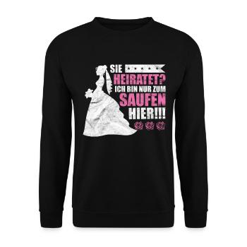 JGA Junggesellinnenabschied Heirat Braut Geschenk - Unisex Pullover - Schwarz - Vorne - Alina (178cm) & Michal (187cm)
