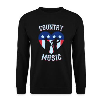 Country music western music western town - Unisex Sweatshirt - black - Front - Alina (178cm) & Michal (187cm)