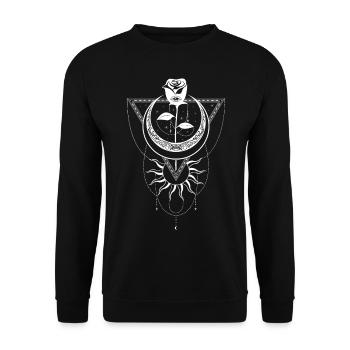 Moon Rose occult all seeing eye wiccan gothic - Unisex Sweatshirt - black - Front - Alina (178cm) & Michal (187cm)
