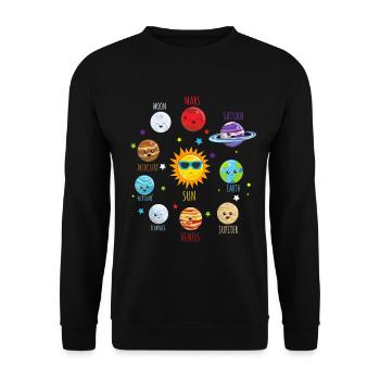 Solar System Planetary System Planetary Astronauts - Unisex Sweatshirt - black - Front - Alina (178cm) & Michal (187cm)