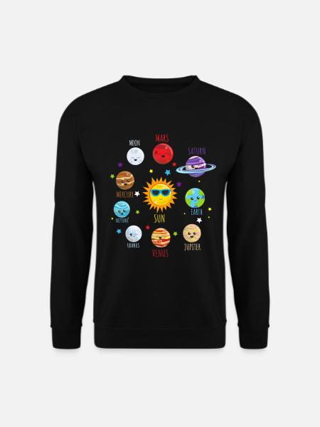 Sonnensystem Planetensystem Planeten Astronauten - Unisex Pullover - Schwarz