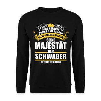 Lustiges Schwager Sprüche Geschenk - Unisex Pullover - Schwarz - Vorne - Alina (178cm) & Michal (187cm)