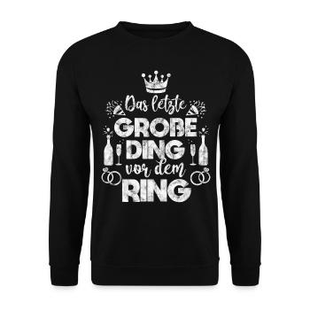 Junggesellinnenabschied Outfit - Unisex Pullover - Schwarz - Vorne - Alina (178cm) & Michal (187cm)