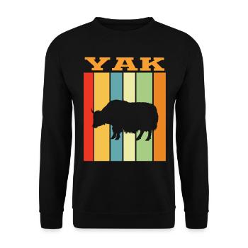 Yak Retro Farbenspiel - Unisex Pullover - Schwarz - Vorne - Alina (178cm) & Michal (187cm)