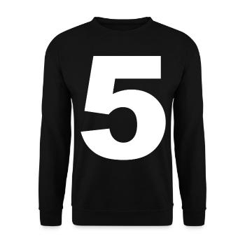 5 Fünf Zahl Alter Lebensalter Geburtstag Geburtsta - Unisex Pullover - Schwarz - Vorne - Alina (178cm) & Michal (187cm)