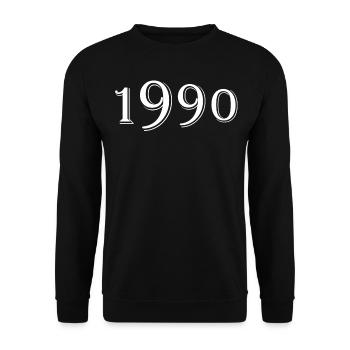 Year of birth 1990 Birthday - Unisex Sweatshirt - black - Front - Alina (178cm) & Michal (187cm)