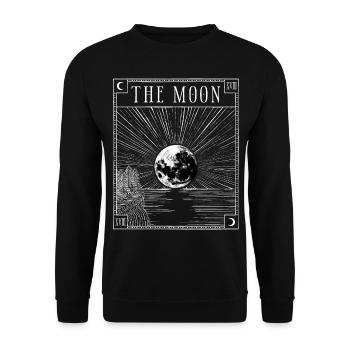 Moon Tarot Card XVIII Occult Witchcraft Gothic - Unisex Sweatshirt - black - Front - Alina (178cm) & Michal (187cm)