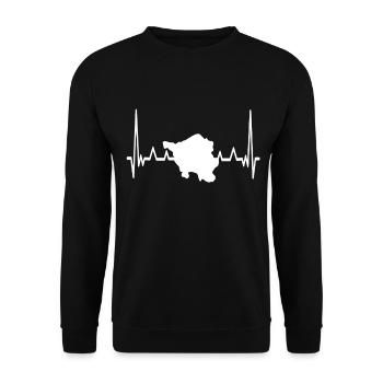 Sarre Battement de Coeur Sarre Saar - Sweat-shirt Unisexe - noir - Devant - Alina (178cm) & Michal (187cm)