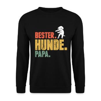Hunde Papa Hund Vater Vatertag - Unisex Pullover - Schwarz - Vorne - Alina (178cm) & Michal (187cm)