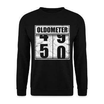 Oldometer 50 year old birthday gift - Unisex Sweatshirt - black - Front - Alina (178cm) & Michal (187cm)