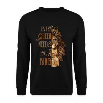Couple partenaire Roi et Reine Lion - Sweat-shirt Unisexe - noir - Devant - Alina (178cm) & Michal (187cm)