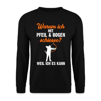 Bogenschütze - Unisex Pullover - Schwarz - Vorne - Alina (178cm) & Michal (187cm)