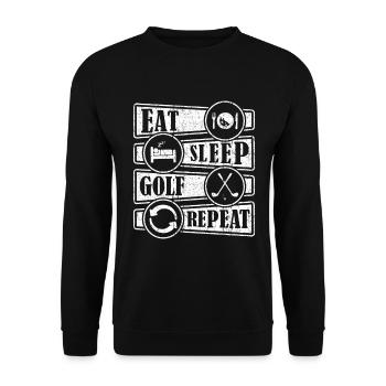 Golf,Golfplatz, Golfspieler, Ich liebe golf - Unisex Pullover - Schwarz - Vorne - Alina (178cm) & Michal (187cm)