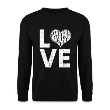 Golf,Golfplatz, Golfspieler, Ich liebe golf - Unisex Pullover - Schwarz - Vorne - Alina (178cm) & Michal (187cm)