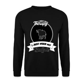 Buffalo - I don't need therapy - Unisex Sweatshirt - black - Front - Alina (178cm) & Michal (187cm)