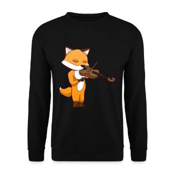 Violin Fox - Unisex Pullover - Schwarz - Vorne - Alina (178cm) & Michal (187cm)