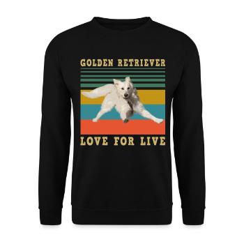 golden retriever - Sweat-shirt Unisexe - noir - Devant - Alina (178cm) & Michal (187cm)