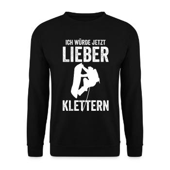 Klettern Kletterer - Unisex Pullover - Schwarz - Vorne - Alina (178cm) & Michal (187cm)