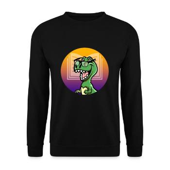 T-Rex Dino Dinosaur cute dino glasses - Unisex Sweatshirt - black - Front - Alina (178cm) & Michal (187cm)