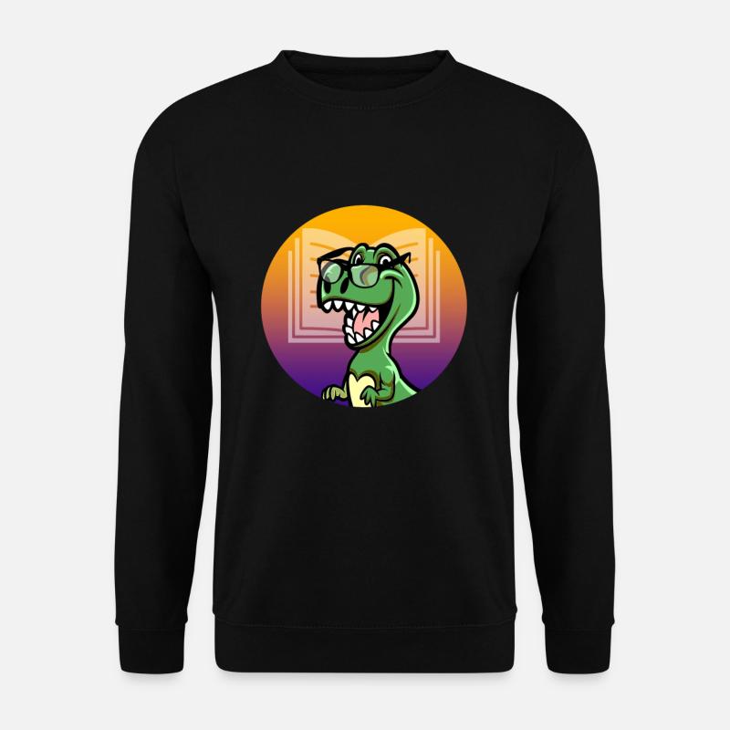 T-Rex Dino Dinosaur mignon lunettes dino - Sweat-shirt Unisexe - noir