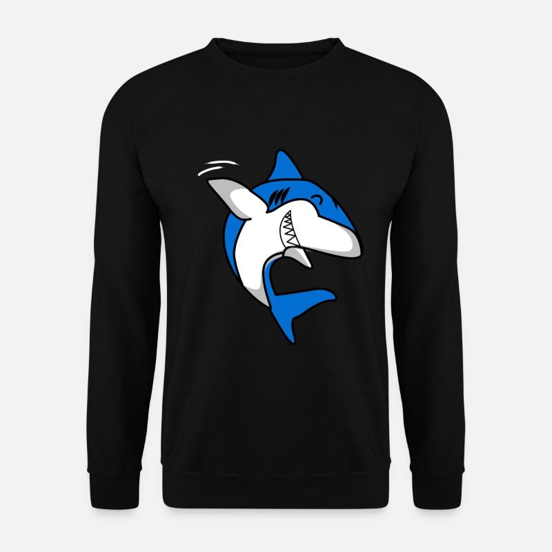 WInkender Hai Weißer Hai Haifischflosse Raubtier - Unisex Pullover - Schwarz