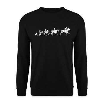 Reiter & Reiterin Evolution Vintage Geschenk - Unisex Pullover - Schwarz - Vorne - Alina (178cm) & Michal (187cm)