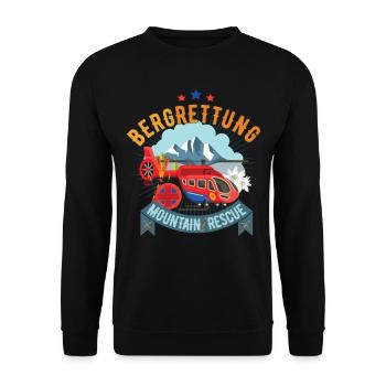 Bergrettung Bergretter Pistenwache Bergsteigen - Unisex Pullover - Schwarz - Vorne - Alina (178cm) & Michal (187cm)
