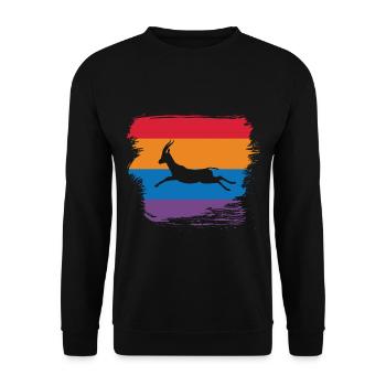 Gazelle retro and vintage flag - Unisex Sweatshirt - black - Front - Alina (178cm) & Michal (187cm)