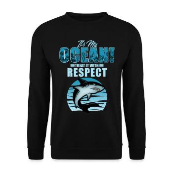 shark - Unisex Sweatshirt - black - Front - Alina (178cm) & Michal (187cm)