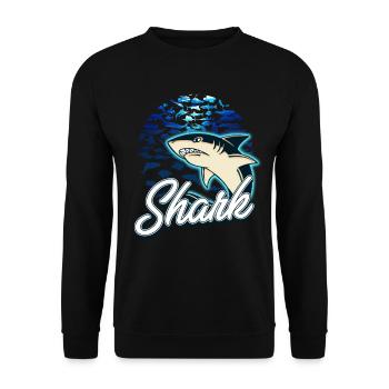 shark - Unisex Sweatshirt - black - Front - Alina (178cm) & Michal (187cm)