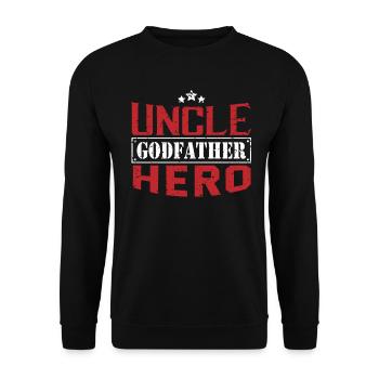 Onkel Godfather Hero Tshirt Kleidung Kleid, das - Unisex Pullover - Schwarz - Vorne - Alina (178cm) & Michal (187cm)