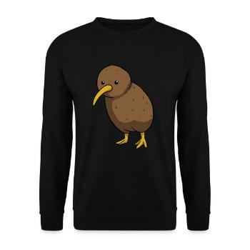 Kiwi Vogel - Unisex Pullover - Schwarz - Vorne - Alina (178cm) & Michal (187cm)
