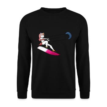Licorne de kitesurf - Sweat-shirt Unisexe - noir - Devant - Alina (178cm) & Michal (187cm)
