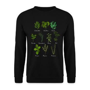 Herbes botaniques vintage - Sweat-shirt Unisexe - noir - Devant - Alina (178cm) & Michal (187cm)