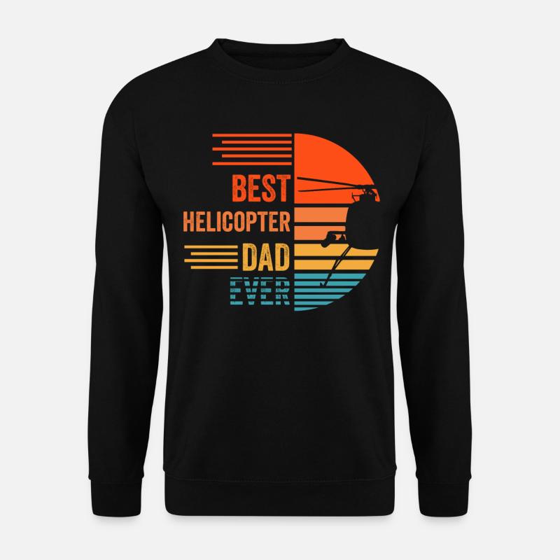 Helikopter Papa Vater Vatertag - Unisex Pullover - Schwarz