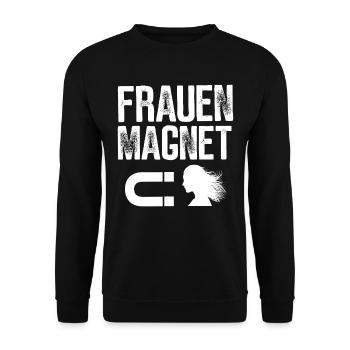 FRAUEN MAGNET GESCHENKIDEE LUSTIG MACHO - Unisex Pullover - Schwarz - Vorne - Alina (178cm) & Michal (187cm)