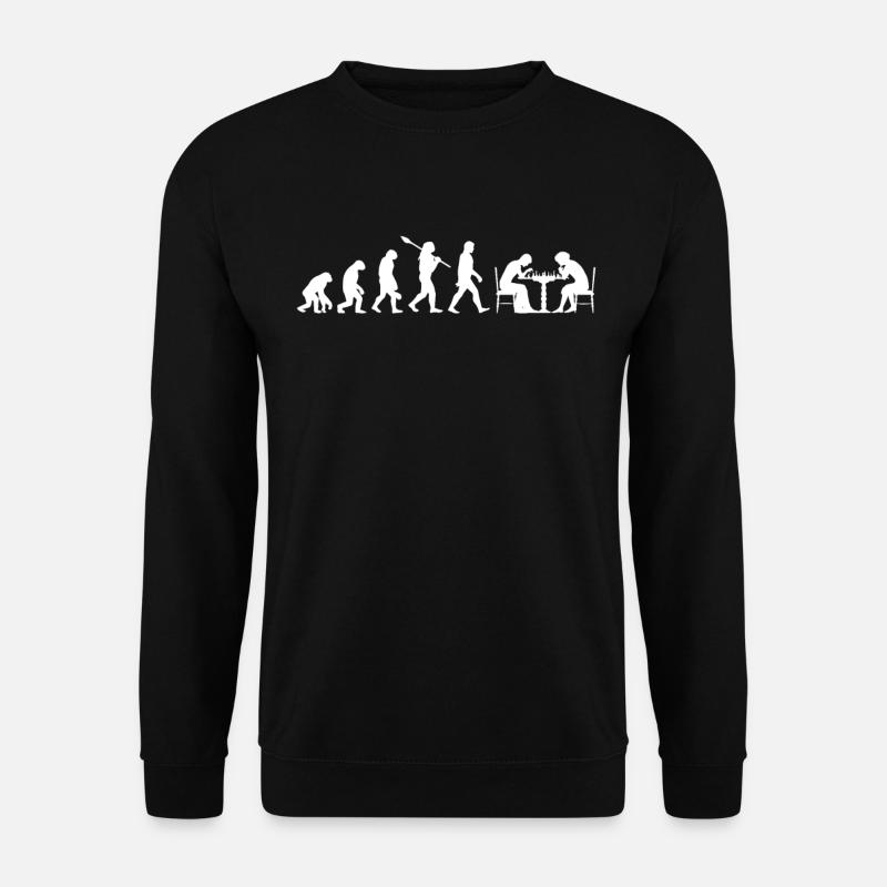 Schach Spieler Evolution - Unisex Pullover - Schwarz