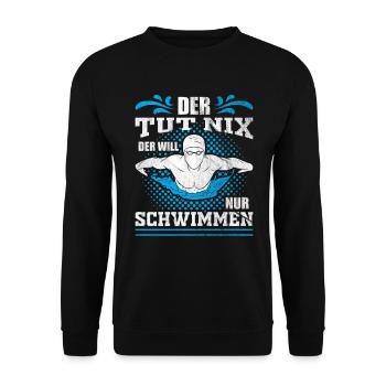Schwimmer Wasser Sport Geschenkidee - Unisex Pullover - Schwarz - Vorne - Alina (178cm) & Michal (187cm)